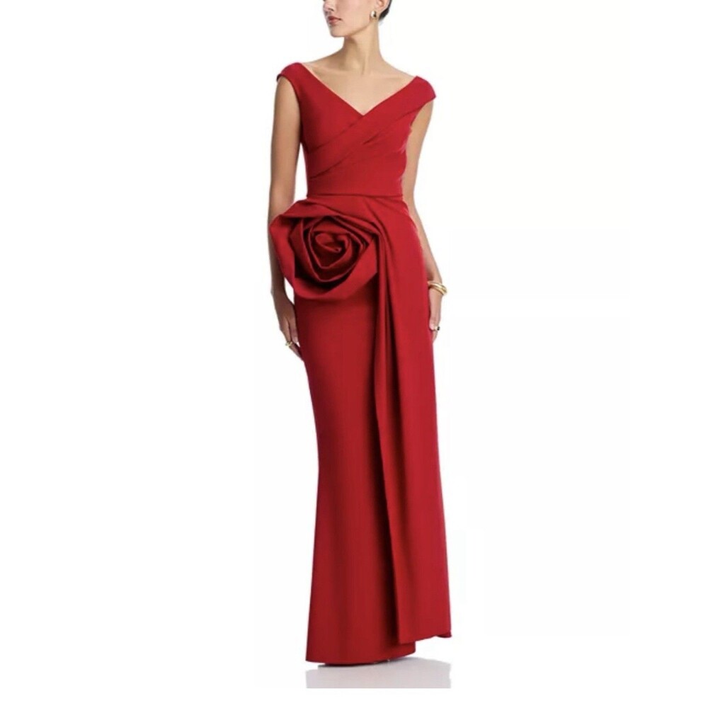 Chiara Boni La Petite Robe Red Tekkan Gown Dress Women’s Size 50/US 12 /XL